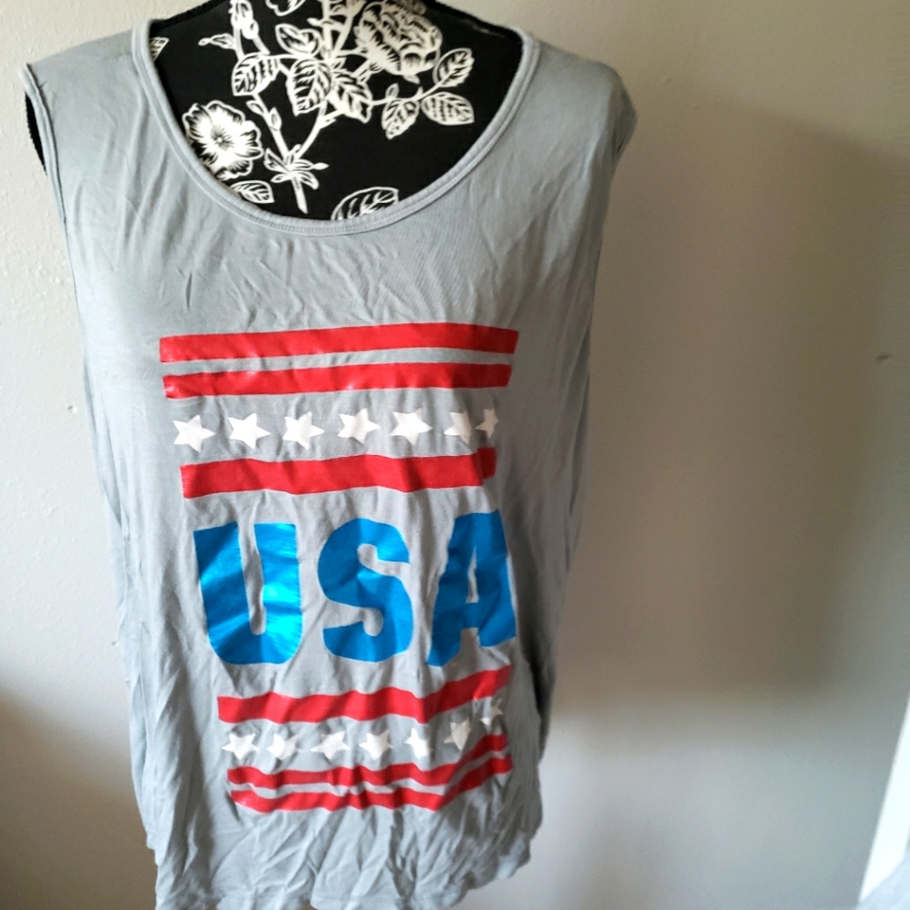 Grey USA sleeveless shirt